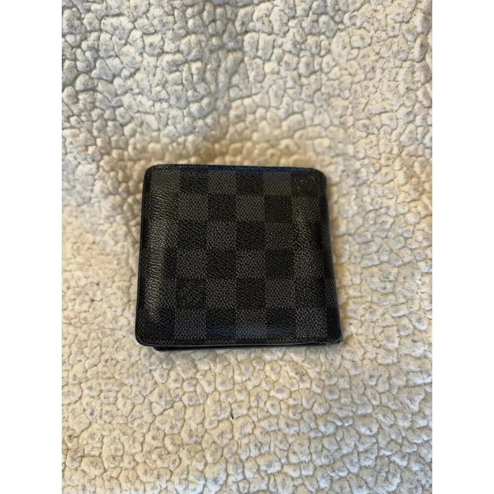 Louis Vuitton Damier Graphite Bifold Wallet Men's Gray Check Canvas Designer